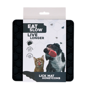 Eat Slow Live Longer Lick Mat Honeycomb Grijs