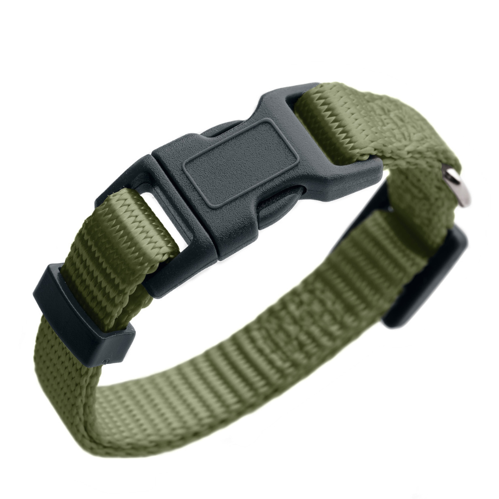 HUNTER Halsband London Olijfgroen Vario Basic Maat S: 24-36cm Halsomvang B 10mm Hond