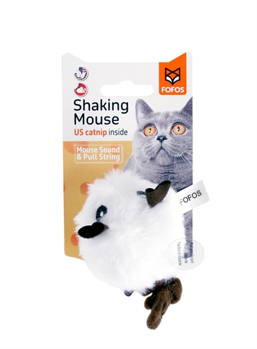 Fofos shaking muis met geluid wit 12X6X6 CM