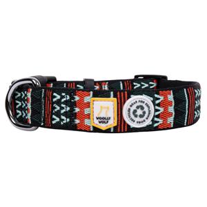 WOOLLY WOLF Hondenhalsband Explorer, groen-oranje-munt