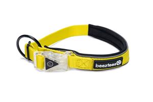 Beeztees Parinca Premium LED - Veiligheidshalsband - Geel - 35-40x2,0 cm