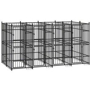 vidaXL Hondenkennel 7,37 m² staal