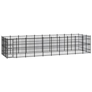 bonnevie Outdoor-Hundezwinger，Hundekäfig Stahl 27,65 m² vidaXL