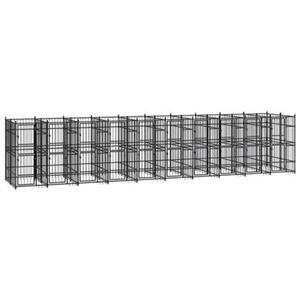vidaXL Hondenkennel 18,43 m² staal