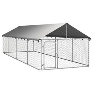 vidaXL Hondenkennel voor buiten met dak 600x200x150 cm
