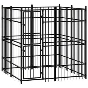 vidaXL Hondenkennel 3,69 m² staal