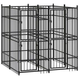 vidaXL Hondenkennel 3,69 m² staal
