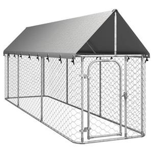 VidaXL Hondenkennel voor buiten met dak 400x100x150 cm