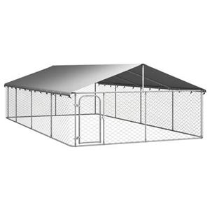 vidaXL Hondenkennel voor buiten met dak 600x300x150 cm