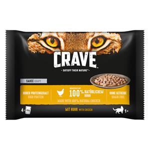 4x85g Saus met Kip Crave Kattenvoer Maaltijdzakjes