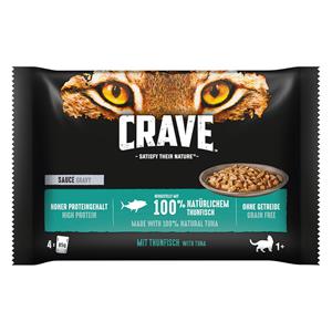 4x85g Saus met Tonijn Crave Kattenvoer Maaltijdzakjes