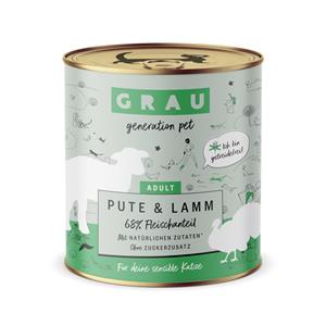 GRAU Smulpotje Graanvij 6 x 800 g Kattenvoer - Kalkoen & Lam