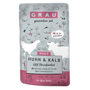 GRAU Adult Graanvrij 16 x 125 g Kattenvoer - Kip & Kalf