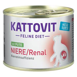 Kattovit 6x185g Nier/Renal (Nierfalen) Kalkoen  Kattenvoer