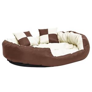 VidaXL Hondenkussen omkeerbaar en wasbaar 110x80x23 cm bruin en crème