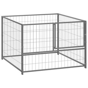 Hondenkennel 100x100x70 cm staal zilverkleurig