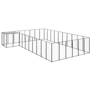 vidaXL Hundezwinger Schwarz 19,36 m² Stahl 