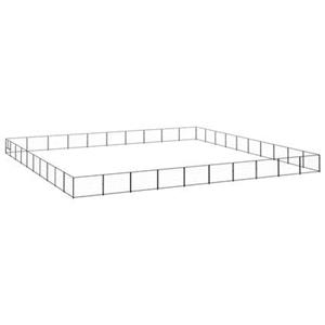 vidaXL Hondenkennel 100 m² staal zwart
