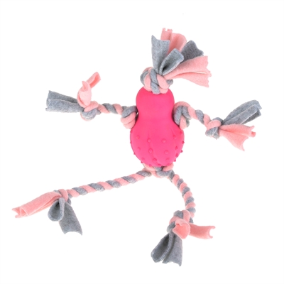 Little Rascals flostouw pop met fleece roze
