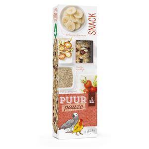 Witte Molen Puur Pauze Sticks Papegaai Banaan en Rozenbot | 2 zaadsticks