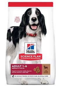 Hill's Science Plan 14kg Adult 1-6 Medium met Lam & Rijst  Hondenvoer