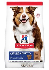 Hill's Science Plan 14kg Mature Adult 7+ Medium met Lam & Rijst  Hondenvoer