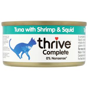 Thrive 6x75g Adult Wet Complete Tonijn met Garnalen & Inktvis  Kattenvoer