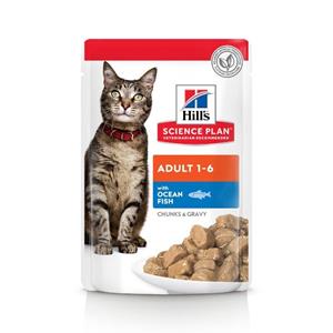 Hill's Science Plan 12x85g Feline Maaltijdzakjes Zeevis  Kattenvoer