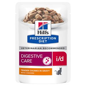Hill's Prescription Diet I/D Digestive Care natvoer kat met kip maaltijdzakje multipack 1 doos (12 x 85 g)