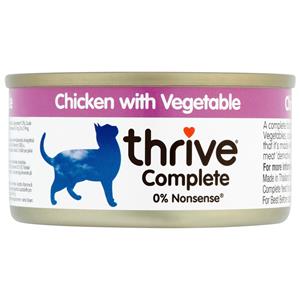 6x75g Adult Complete Kip met Groenten Thrive Kattenvoer Nat