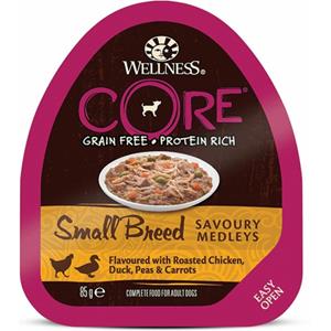 Wellness Core Hondenvoer Small Savoury Medleys Kip - Eend 85 gr