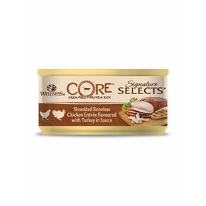 Wellness Core Kattenvoer Signature Selects Shredded Kip - Kalkoen 79 gr