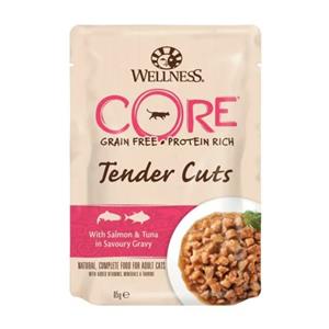 Wellness Core Kattenvoer Tender Cuts Zalm - Tonijn 85 gr