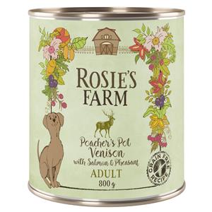 6x800g Adult Wild & Fazant met Zalm Rosie's Farm Hondenvoer nat
