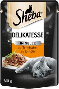 56 x 85 g Megapack Sheba varianten Maaltijdzakjes delicatesse in gelei met tonijn nat kattenvoer