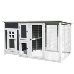 PawHut Kippenhok, ruim kippenhuis voor 2-4 kippen, met legnest en eierbak, duurzaam vurenhout, 120 x 80 x 100 cm, natuurlijk | Aosom.nl