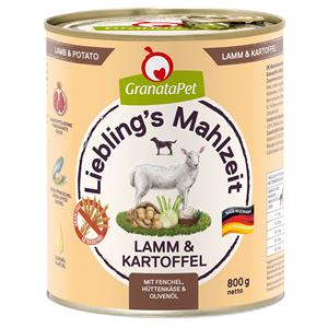 6x800g Adult Lam & Aardappel GranataPet Hondenvoer