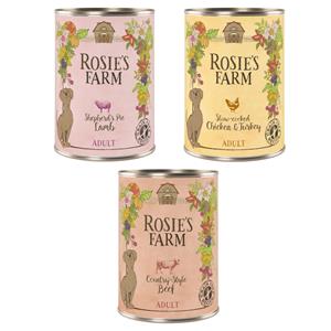 Rosie's Farm Voordeelpakket  Adult 24 x 400 g Hondenvoer - No. 1 Mix (Kip, Rund, Lam)