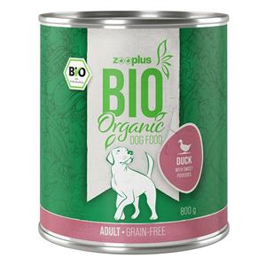 6x800g Eend met Zoete Aardappel en Courgette (graanvrij) zooplus Bio Hondenvoer