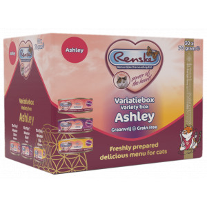 Renske Variatie Box Ashley - Kattenvoer - Zalm Eend Kip 30 x 70 g Mousse