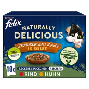 Gemengd pakket Felix Naturally Delicious 10 x 80 g - Farm-selectie in gelei