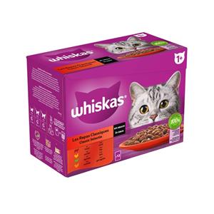 Whiskas 1+ Classic Selectie In Saus Maaltijdzakjes Multipack - Kattenvoer - 12x85 g