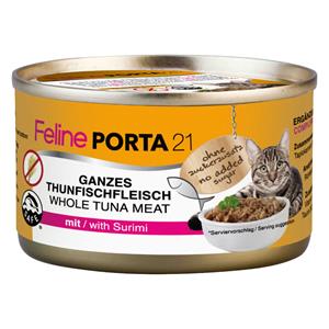 6x90g Feline Tonijn met Surimi (graanvrij) Porta 21 Kattenvoer
