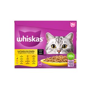 Whiskas 7+ Gevogelte Selectie In Saus Maaltijdzakjes Multipack - Kattenvoer - Gevogelte 24x85 g