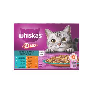 Whiskas 1+ Duo Surf & Turf in gelei multipack (12 x 85 g) 1 verpakking (12 x 85 g)