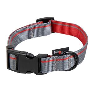jackandvanilla Jack and Vanilla Hondenhalsband - Nylon - Kliksluiting - Grijs - 26 cm