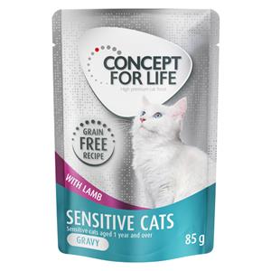 Concept for Life Sensitive Cats lam graanvrij - in saus Kattenvoer - 24 x 85 g