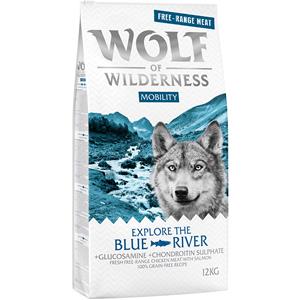 2x12kg Wolf of Wilderness Mobility Explore The Blue River Scharrelkip & Zalm Hondenvoer droog