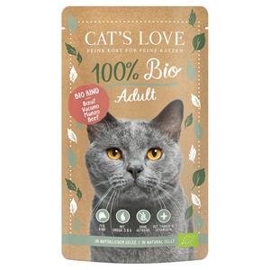 6x100g Cat's Love Organic Beef Kattenvoer Nat