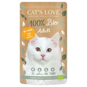 6x100g Cat's Love Organic Kip Kattenvoer Nat